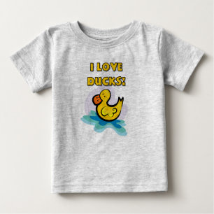 Camiseta Para Bebê Eu amo patos