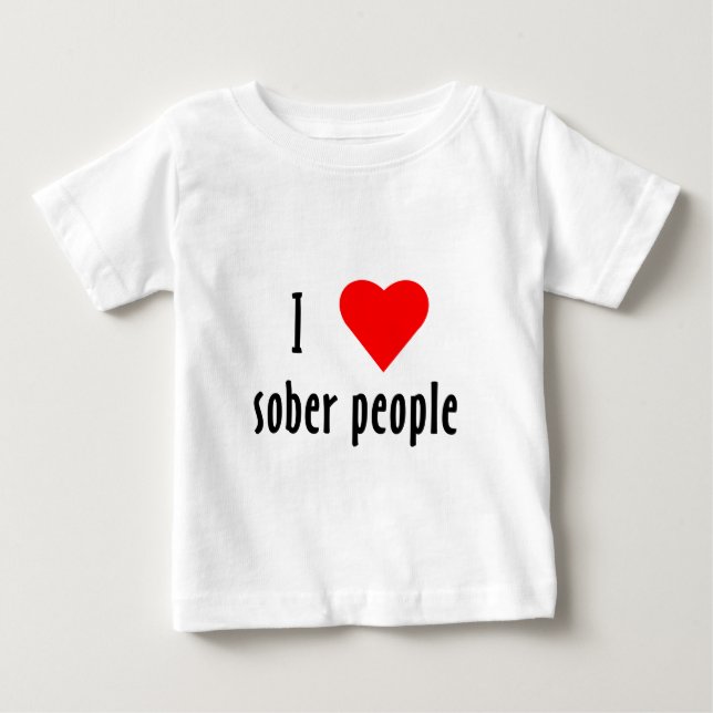 Camiseta Para Bebê Eu amo Pessoas Sober (Frente)