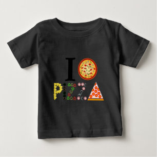 Camiseta Para Bebê Eu Amo Pizza