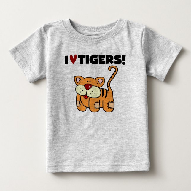 Camiseta Para Bebê Eu amo tigres (Frente)