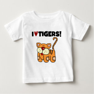 Camiseta Para Bebê Eu amo tigres