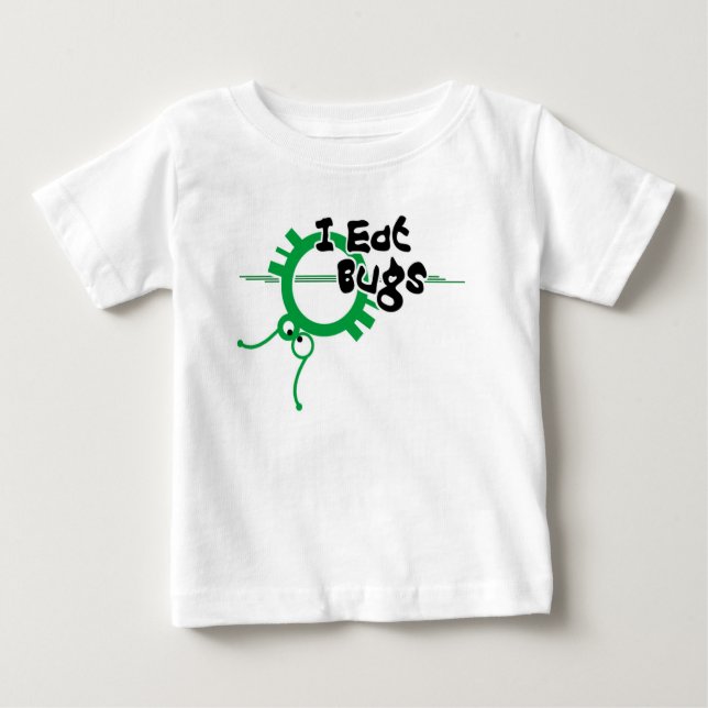 Camiseta Para Bebê Eu como insetos (Frente)