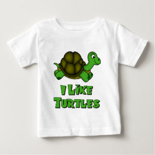 Camiseta Para Bebê Eu gosto de tartarugas