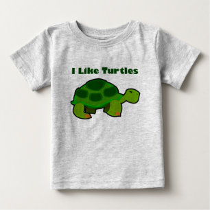 Camiseta Para Bebê Eu Gosto De Tartarugas - Baby Fine Jersey T Shirt 