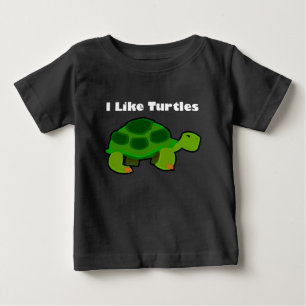 Camiseta Para Bebê Eu Gosto De Tartarugas - Baby Fine Jersey T Shirt