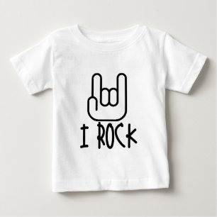 Camiseta Para Bebê Eu Rock!