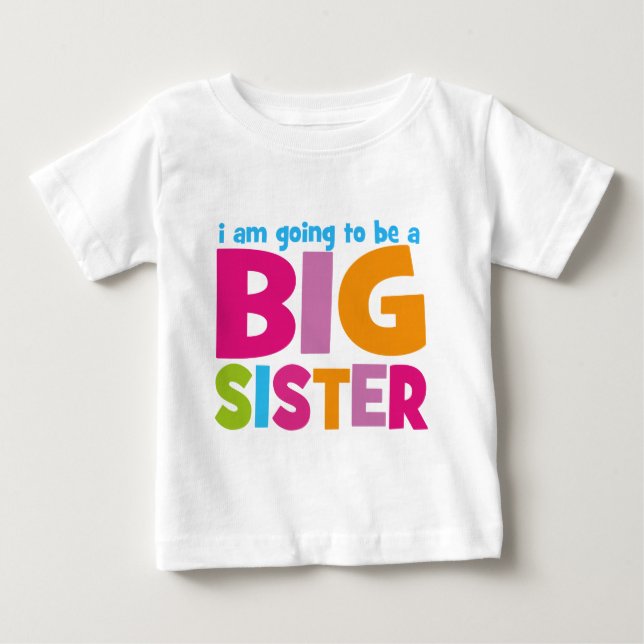 Camiseta Para Bebê Eu serei uma Irmã Grande (Frente)