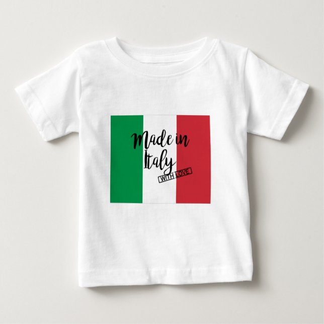 Camiseta Para Bebê Eu sou feito em Italia (Frente)