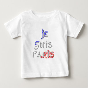 Camiseta Para Bebê Eu Sou Paris Eu Amo Paris Impressão de Arte de Tex