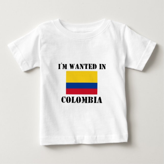 Camiseta Para Bebê Eu sou querido em Colômbia (Frente)