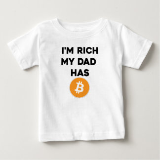 Camiseta Para Bebê Eu sou rico - meu pai tem Bitcoin