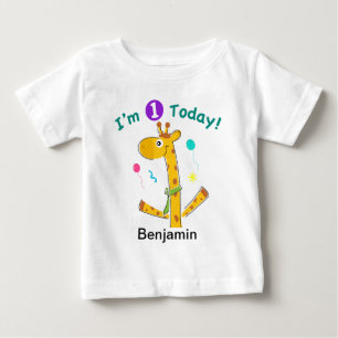 Camiseta Para Bebê Eu sou um Design de Girafa