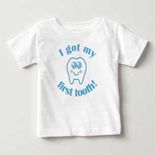 Camiseta Para Bebê Eu Tenho Meu Primeiro Dente