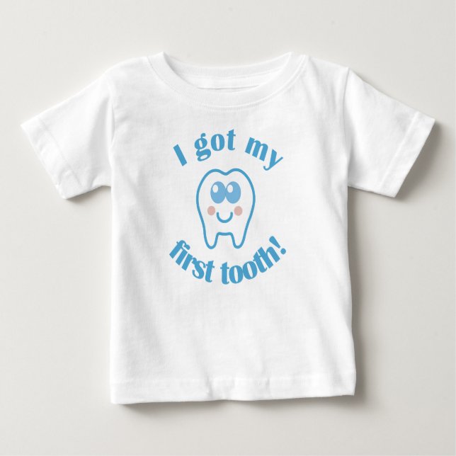 Camiseta Para Bebê Eu Tenho Meu Primeiro Dente (Frente)
