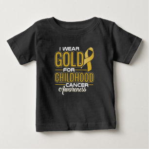 CAMISETA PARA BEBÊ EU VISTO O OURO PARA A CONSCIÊNCIA DO CANCER DA