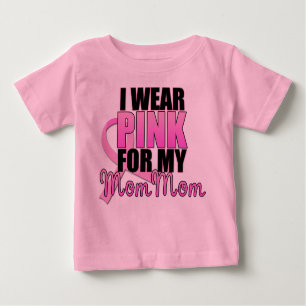 Camiseta Para Bebê Eu visto o rosa para minha mamã da mamã - cancro