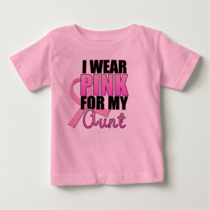 Camiseta Para Bebê Eu visto o rosa para minha tia