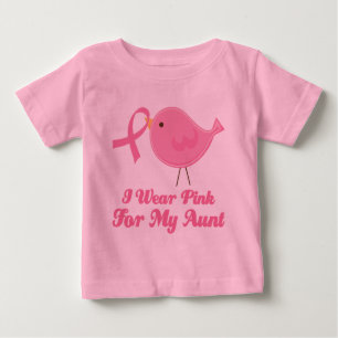 Camiseta Para Bebê Eu visto o rosa para minha tia