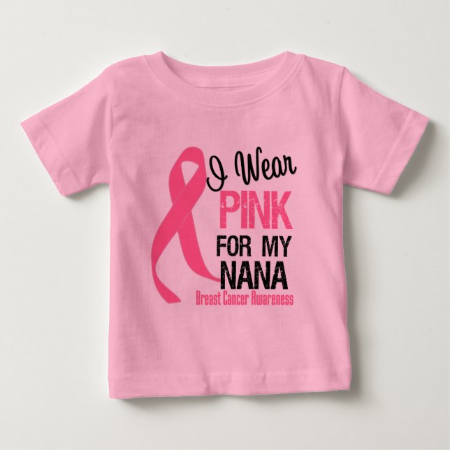 Camiseta Para Bebê Eu Visto Rosa Para Minha Nana (Frente)