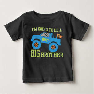 Camiseta Para Bebê Eu vou ser um grande irmão Monster Truck