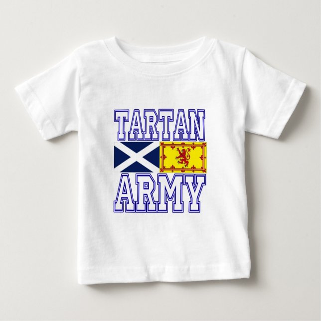 Camiseta Para Bebê Exército do Tartan (Frente)