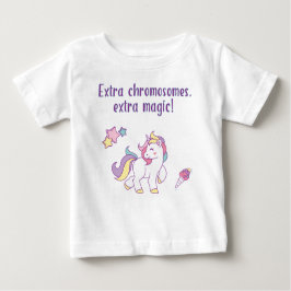 Camiseta Para Bebê Extra Cromossoma Magia Unicórnio