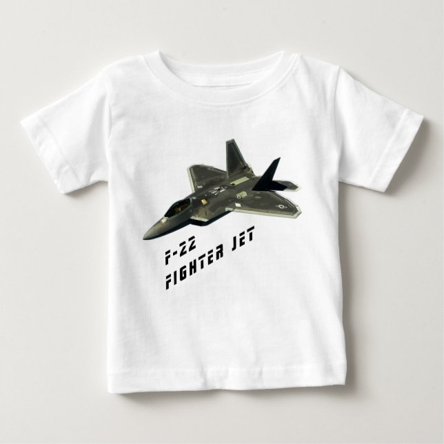 Camiseta Para Bebê F-22 avião de combate, raptor (Frente)