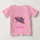 Camiseta Para Bebê Fada a rosa voando com borboleta (Frente)