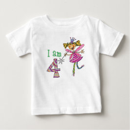Camiseta Para Bebê Fada da princesa de 4 anos