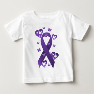 Camiseta Para Bebê Faixa de Sensibilização Roxa