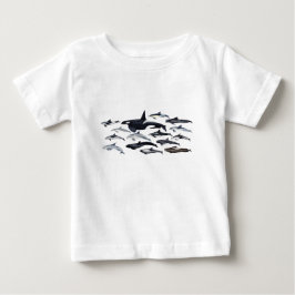 Camiseta Para Bebê Familia de los delfines: orcas, delfinas, marsopas