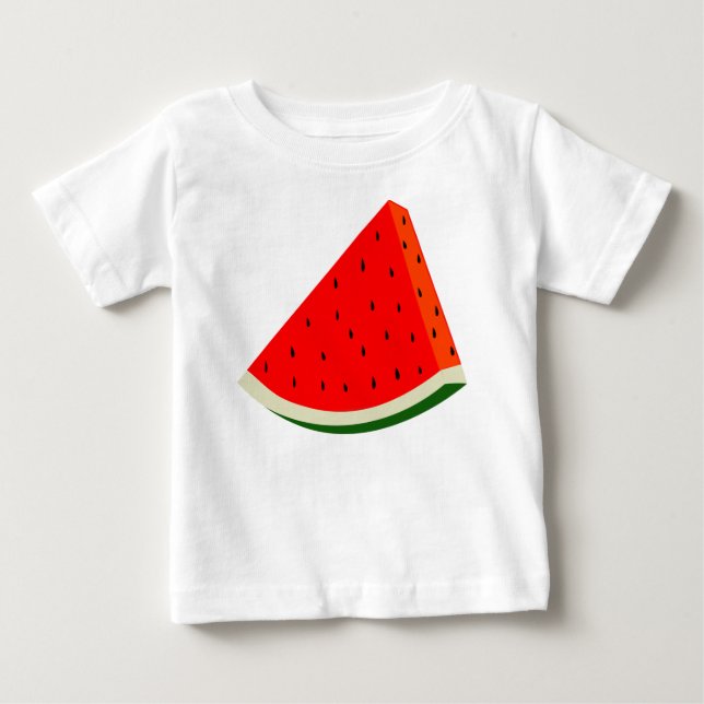 Camiseta Para Bebê Fatia de colheita de Fruta de melancia no Verão (Frente)