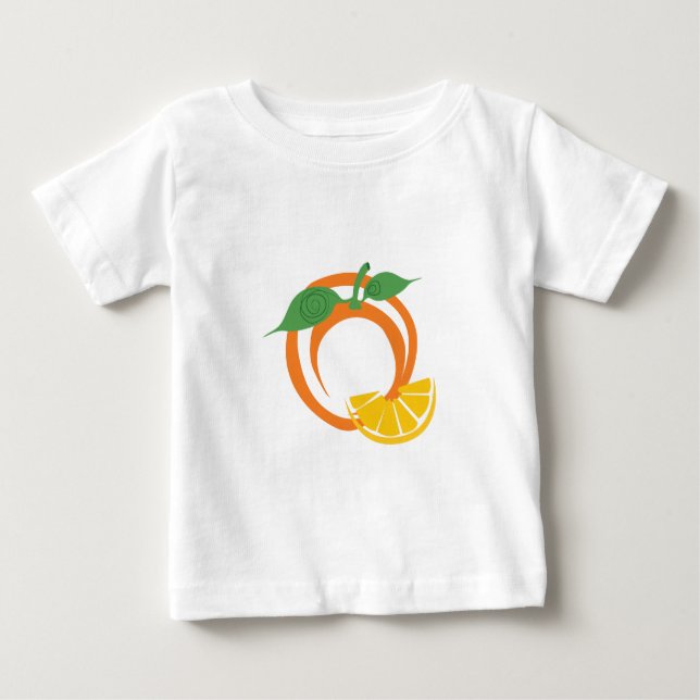 Camiseta Para Bebê Fatias alaranjadas (Frente)