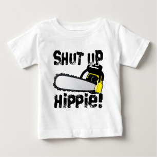 Camiseta Para Bebê Feche acima o Hippie!
