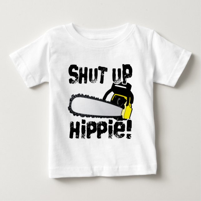Camiseta Para Bebê Feche acima o Hippie! (Frente)