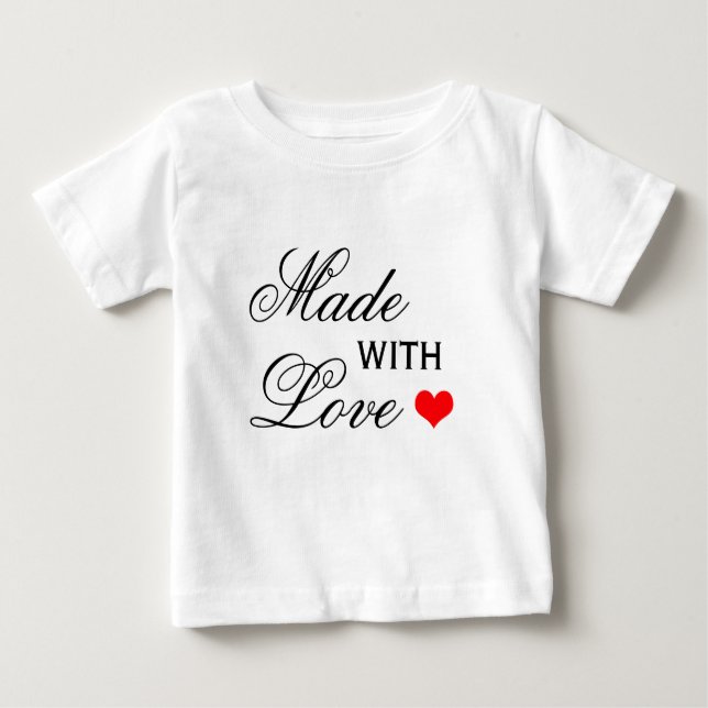 Camiseta Para Bebê Feita com amor, bebê Romper (Frente)