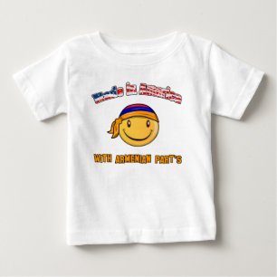 Camiseta Para Bebê Feito em América com parte arménia