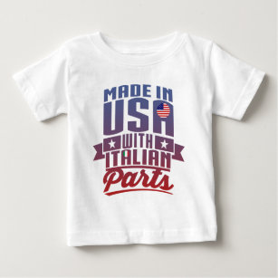Camiseta Para Bebê Feito em América com peças italianas