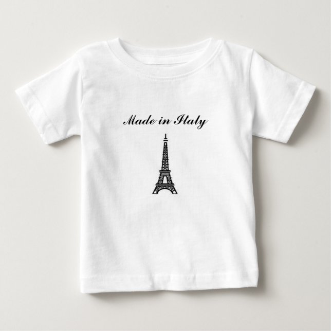 Camiseta Para Bebê Feito em Italia (Frente)
