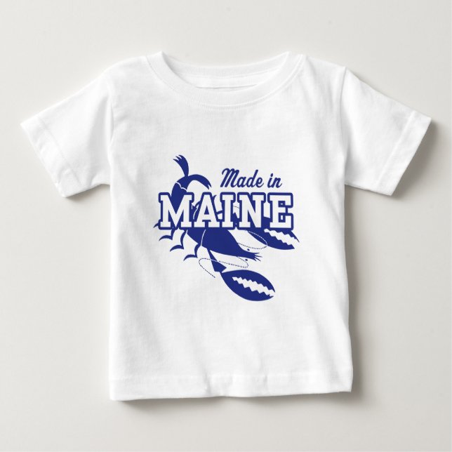 Camiseta Para Bebê Feito em Maine (Frente)