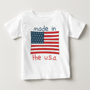 Camiseta Para Bebê Feito Nos Eua.