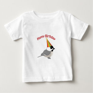 Camiseta Para Bebê Feliz Aniversário Chickadee