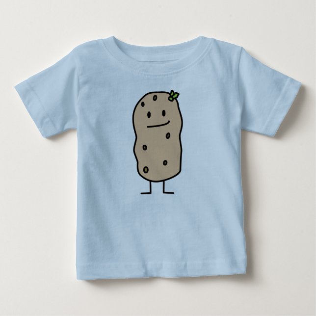 Camiseta Para Bebê Feliz Batata Sorridente (Frente)