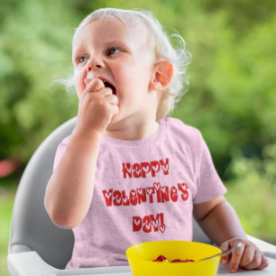 Camiseta Para Bebê Feliz dia de os namorados com Corações