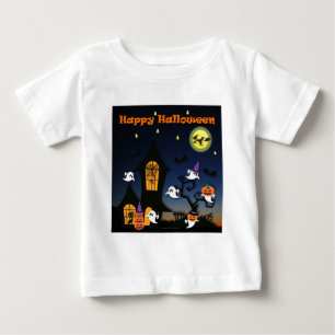 Camiseta Para Bebê Feliz Halloween, Casa Assombrada