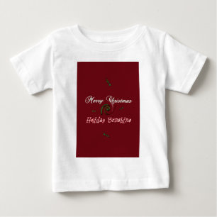 Camiseta Para Bebê Feliz Natal Feriado Sunshine Red