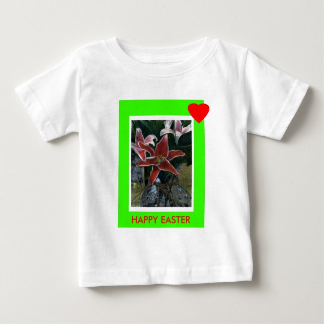Camiseta Para Bebê !Felz pascoa de criação de UC (Frente)
