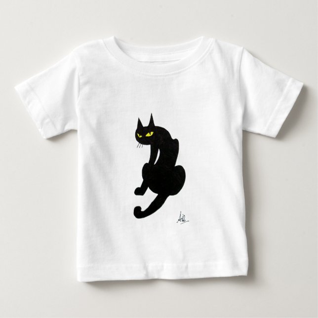 CAMISETA PARA BEBÊ FESTA BLACK CAT HALLOWEEN (Frente)
