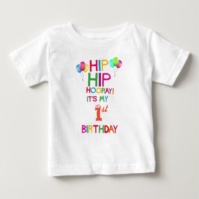 Camiseta Para Bebê Festa de Aniversário do Toddler Custom Happy (Frente)