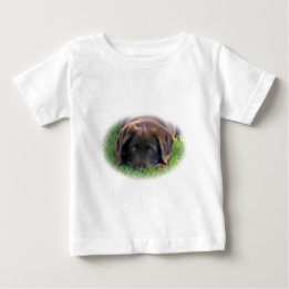 Camiseta Para Bebê Filhote de cachorro do laboratório do chocolate